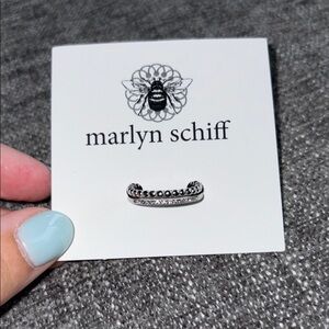 Marlyn Schiff Silver Beaded Adjustable Ring